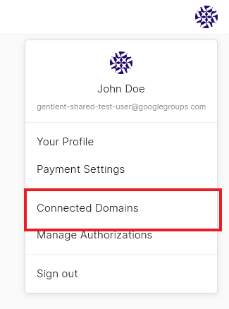 Dashboard Profile Menu