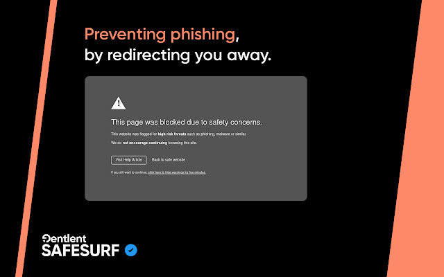 Preventing phishing, by redirecting you away.
